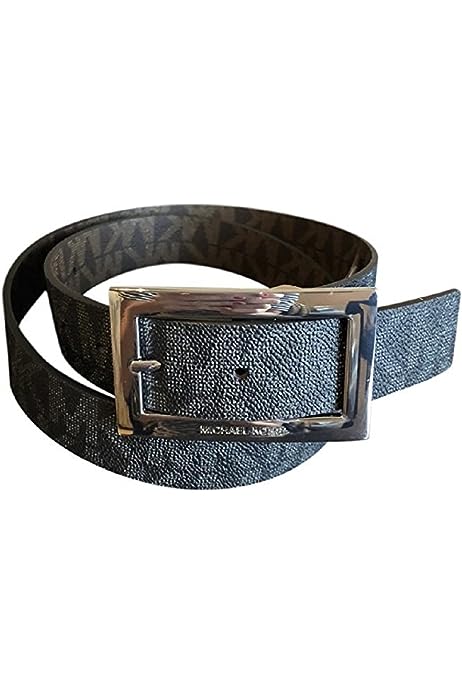 Womens Rectangle Buckle Reversible Mk Logo Belt