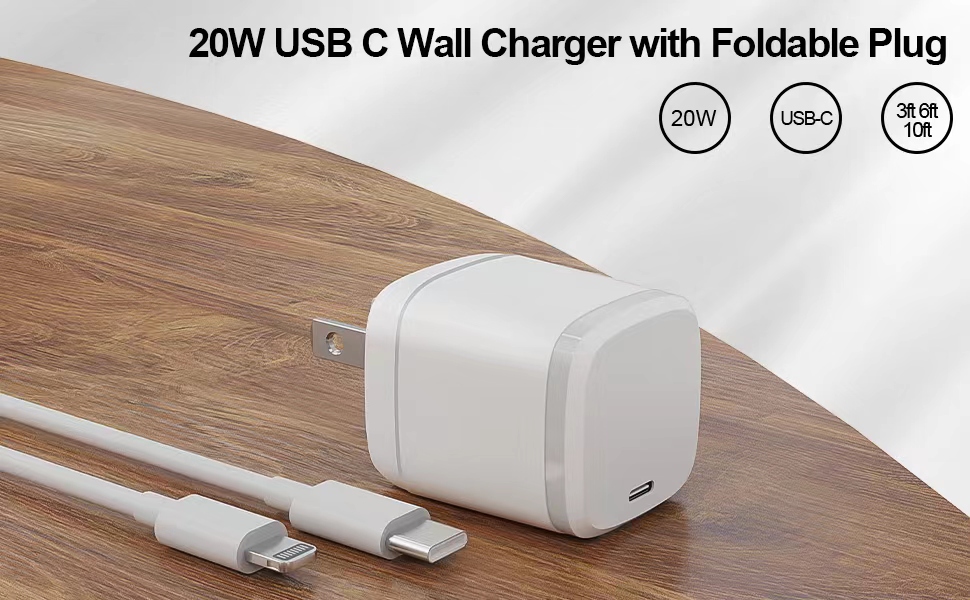 20W USB C Wall Chagrer with Foldable Plug