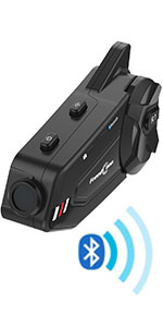 Motorcycle Communication System HD Camera 6-8 Riders Group Intercom Bluetooth Headset with speakers