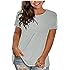 DASAYO Womens Tops 2023 Summer Casual T-Shirt Plus Size Fashion Short Sleeve Shirts Blouse Going Out Tunic Ladies Outfits