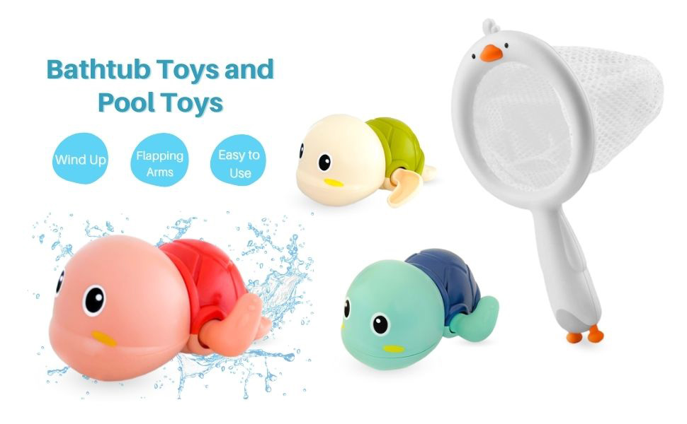 bath toys toddler kids boys girls baby swimming wind up floating turtle tortoise bathtub pool