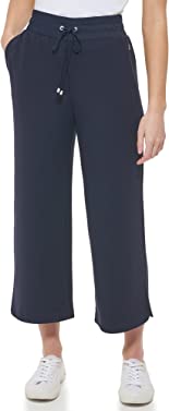 Calvin Klein Women's Petite Washed French Terry Stretch Pants