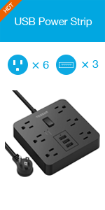 6AC 3USB power strip