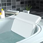 Yimobra Luxurious Spa Bath Pillow, 2 Panel Bath Tub Pillows for Headrest Shoulder Neck Support, Large 14.5 x11, Powerful 7 Non Slip Suction Cups, Pillow for Bathtub, Hot Tub, Jacuzzi, Spas, White