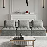 Belffin Modular 3 Seater Sofa Couch Sectional Sofa Couch with Modern Fabric Sofa Couch 3 PCS Grey