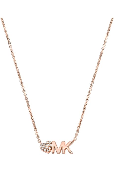 Women's Rose Gold Tone Pendant Necklace With Crystal Accents