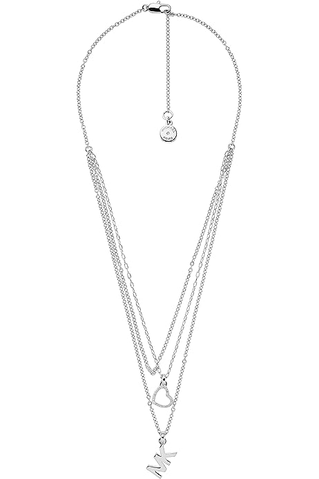 Women's Stainless Steel Layered Necklace with Crystal Accents