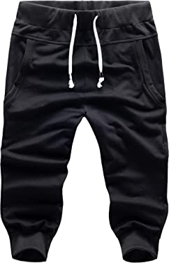 SoEnvy Men's Casual Harem Training Jogger Sport Short Baggy Pants