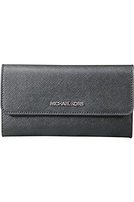 Jet Set Travel Trifold Leather Wallet Black, Large