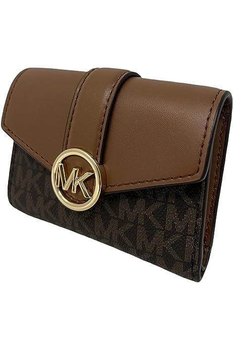 Carmen Women's Medium Bifold Wallet Flap Brown Signature Logo