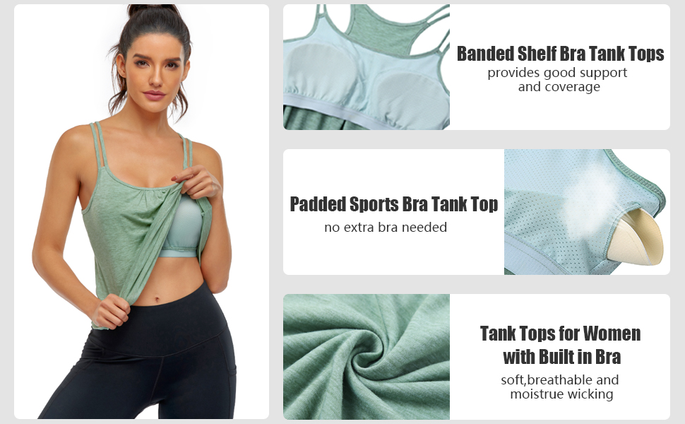 summer workout tops for women removable pad bras