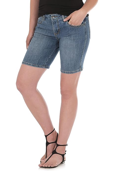 Women's Aura Instantly Slimming Mid Rise Stretch Jean Short