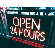 clothing store open 24hrs sign