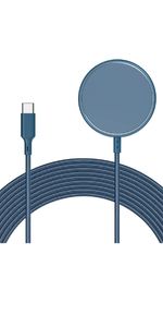 ZEROLEMON Magnetic Wireless Charger for iPhone 12 13 Lineup 10ft Blue