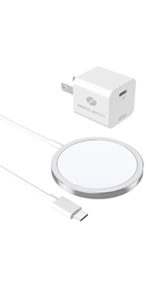 Magnetic Wireless Charger with 20W Mini USB C Fast Charger for iPhone 12 Series