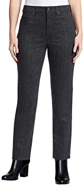 Glorias Vanderbilt Women's Amanda Slim, High Rise, Classic Fit, Tapered Leg, Knit Pointe Pant (Black, 12)