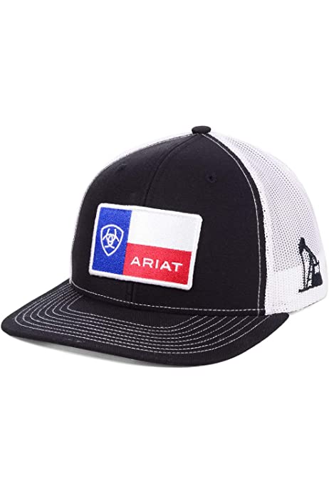 M&F Western Products A300006001 Ariat Signature Logo Texas Flag Patch Block Men's Cap