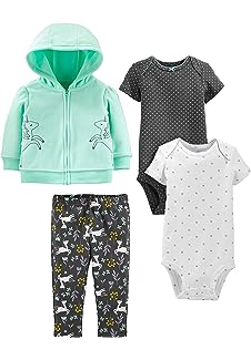 Baby Girls'' 4-Piece Jacket, Pant, and Bodysuit Set