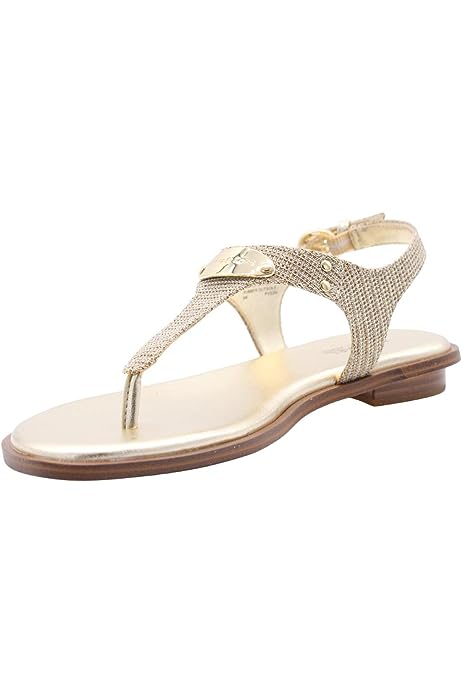 Michael Michael Kors MK Plate Women's Faux Leather Slingback Thong Sandals