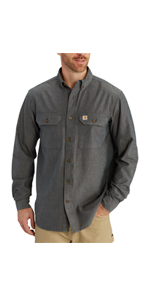 carhartt, mens, shirt, long sleeve, cotton, work, workwear