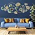 Home Metal Wall Decor, 48" X 20" 3D Golden Ginkgo Leaf Wall Hanging Decor with Frame, Golden Metal Art Wall Sculpture for Liv