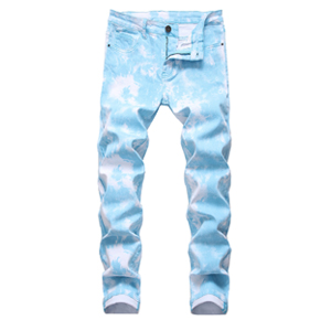 Blue Men''s Skinny Slim Fit Stretch Straight Leg Fashion Jeans colorful fashion camo jeans for men