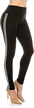 ALWAYS Legging Women Track Pants - High Waisted Premium Soft Stretch Buttery Racing Stripe