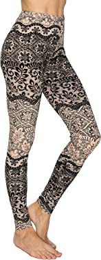 ALWAYS Women’s Casual Soft Leggings – Solid and Print Stretchy Comfy Peach Skin Lounge Yoga Pants