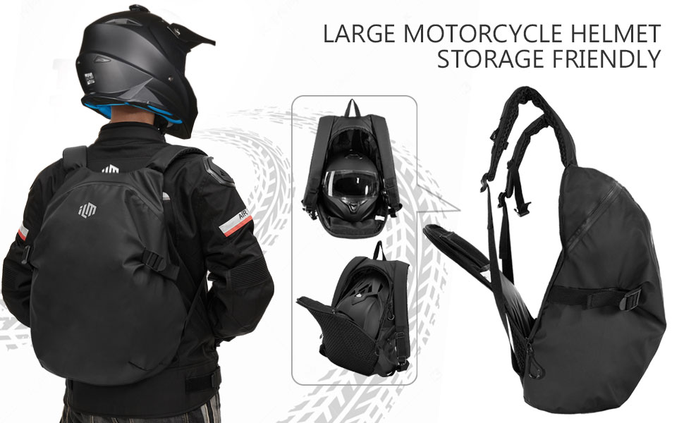 ILM Large Capacity Motorcycle Helmet Backpack Waterproof Lightweight Storage Bag Cycling Backpack 