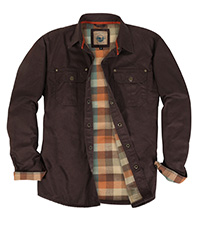 Gioberti Men''s 100% Cotton Brushed and Soft Twill Shirt Jacket with Flannel Lining