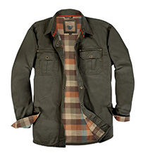 Gioberti Men''s 100% Cotton Brushed and Soft Twill Shirt Jacket with Flannel Lining