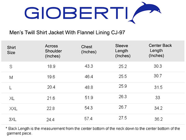 CJ-97 - Size Chart - Mobile