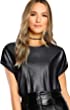 SheIn Women's Casual Short Sleeve T Shirts Metallic Top Crewneck Shiny Tees