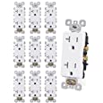 AIDA Commercial Duplex Decorative Tamper Resistant Receptacle Self-grounding Wall Outlet, 20 Amp, UL Listed, Side and Back Wired ( 10 Pack White )