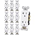 AIDA Decorative Receptacle Outlet, 20Amp 125V Outlets, Residential, 3-Wire, Self-Grounding, UL Listed, White (10 Pack )