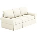 The Sofa Cover is 3 Seat Sofa Slipcover Replacement. It Fits Pottery Barn PB Basic Three Seat Sofa (Cotton Yellow)