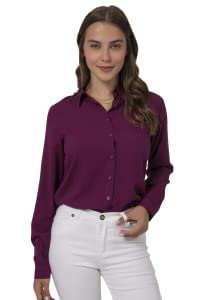 purple button down shirt for women