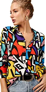 colorful silk blouses for women