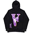 Unisex Vletter Hoodie Fashion Big V Hoodies Pullover Hip-Hop Sweatshirts for Mens Womens Black M