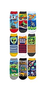 Jefferies Socks Boys Dinosaur Pirate Robot Alien Zombie Pattern Crew Socks 9 Pair Pack