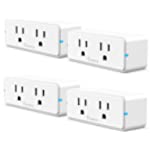 Govee Dual Smart Plug 4 Pack, 15A WiFi Bluetooth Outlet, Work with Alexa and Google Assistant, 2-in-1 Compact Design, Govee Home App Control Remotely with No Hub Required, Timer, FCC and ETL Certified