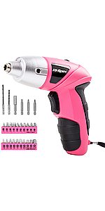 27 Piece Pink 4.8V Electric Power Screwdriver Set