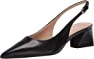 Franco Sarto Womens Racer Slingback Low Block Heel Pointed Toe Pump, Black, 8