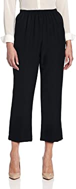 Alfred Dunner Women's Pull-On Style All Around Elastic Waist Polyester Cropped Missy Pants