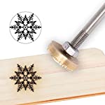 OLYCRAFT Wood Branding Iron 1.2” Leather Branding Iron Stamp Custom Logo BBQ Heat Stamp with Brass Head and Wood Handle for Woodworking and Handcrafted Design - Snowflake #2