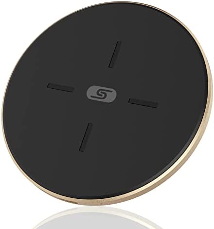 Wireless Charger SZSAGO 15W Max Fast Charge C1 Wireless Charging Pad Compatible with iPhone 13/13 Mini/13 Pro/13 Pro Max/12/11/X/8, Samsung Galaxy S21/20/Note 10, AirPods Pro etc(No AC Adapter)- Gold