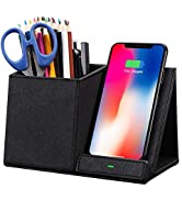 COSOOS Fast Wireless Charger with Desk Organizer, Qi Desk Phone Charger Compatible with 13/13 Pro...