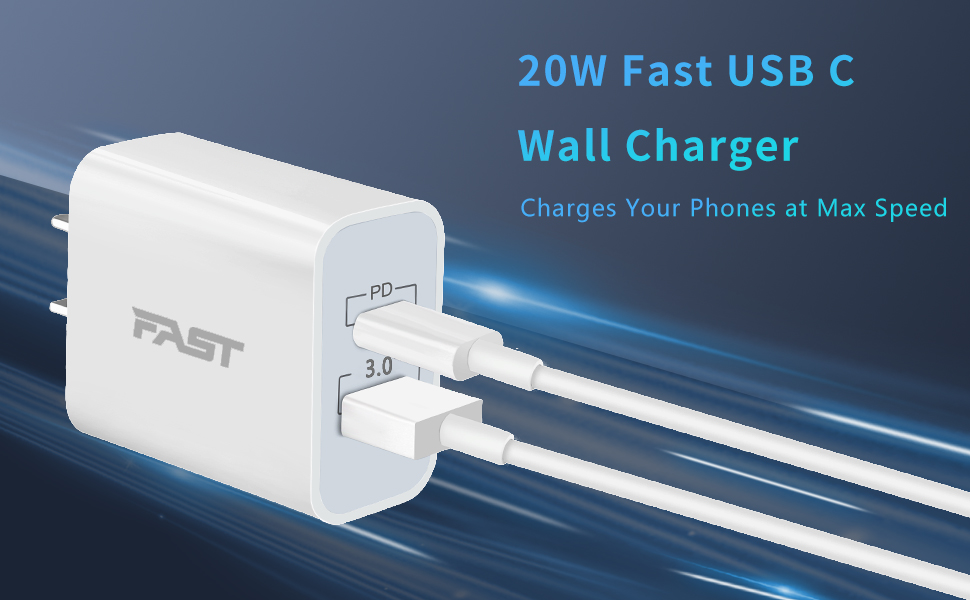 20W Fast USB C Wall Charger