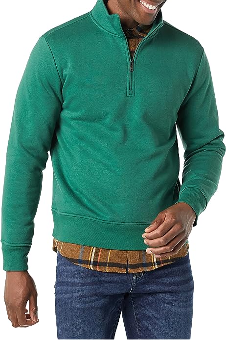 Men's Long-Sleeve Quarter-Zip Fleece Sweatshirt