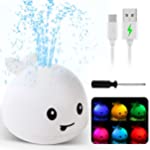 2022 Upgraded Baby Bath Toys, 1500 mAh Rechargeable Bath Toys with Double Layer Waterproof, Light Up Whale Spray Water Bathtub Toys for Toddlers Infant Kids Boys Girls, Pool Bathroom Baby Toy